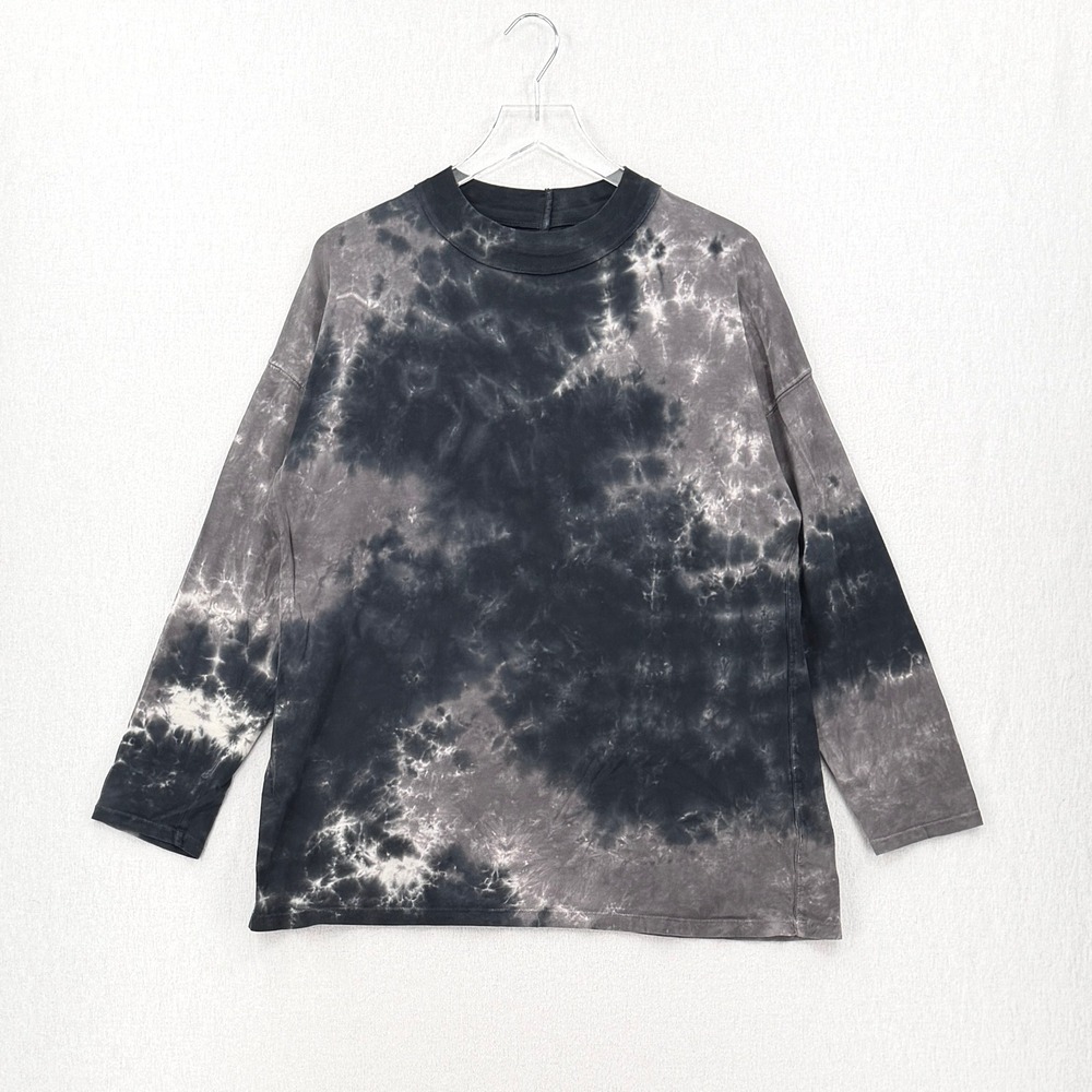 WE THE FREE PEOPLE Be Free Tunic Top Small Gray Tie Dye Mock Neck Long Sleeve - Picture 4 of 16